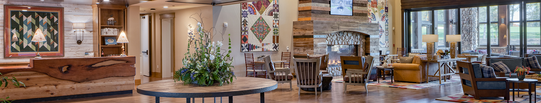 The Inn lobby and living room area.