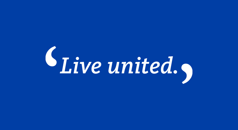 Sentry quote marks with words live united