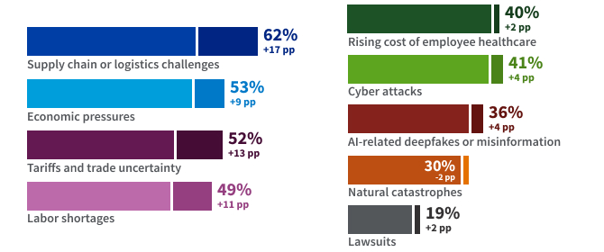 Bar chart showing business challenges.
