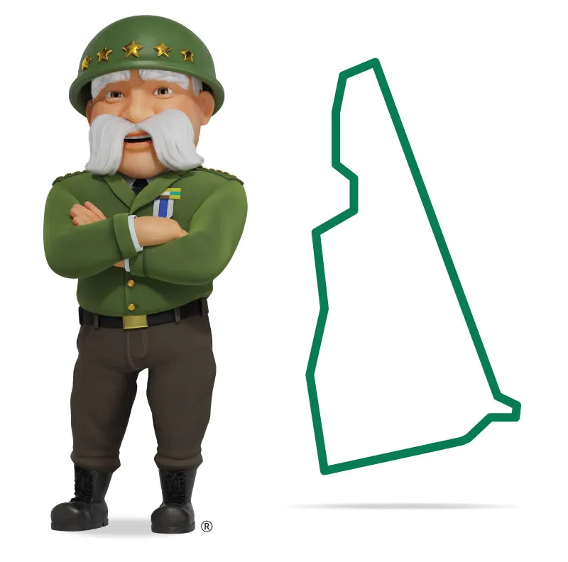 new-hampshire-lockup The General standing in front of New Hampshire with his arms crossed and a smile.