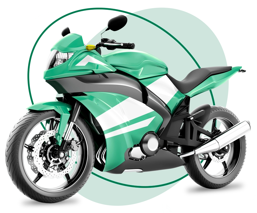 motorcycle-transparent-LG a green motorcycle on graphic background