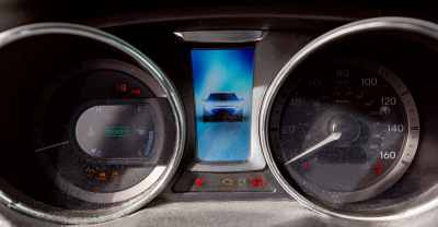 Warning lights on a dashboard