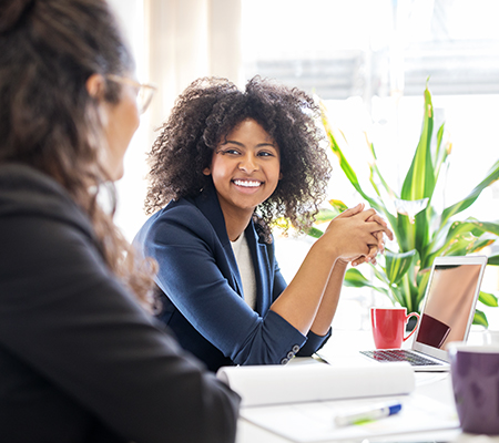 Two woman having a conversation