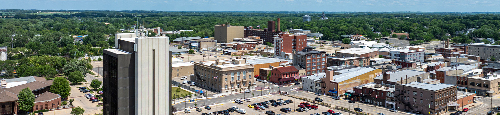 Aerial view of Freeport, Illinois