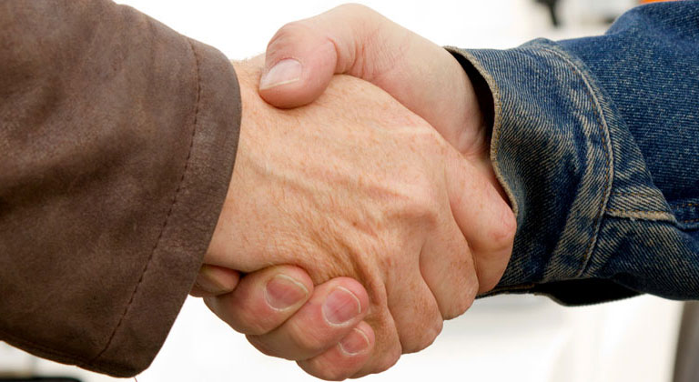 Two men shaking hands