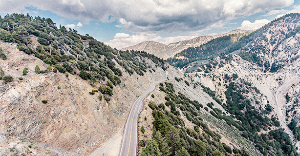 Aerial view of Angeles Crest Highway