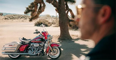 Motorcycle in the desert