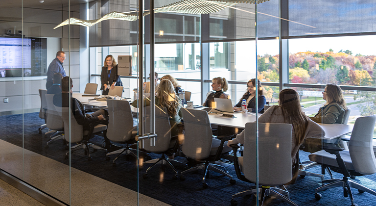 employees meeting in a conference room