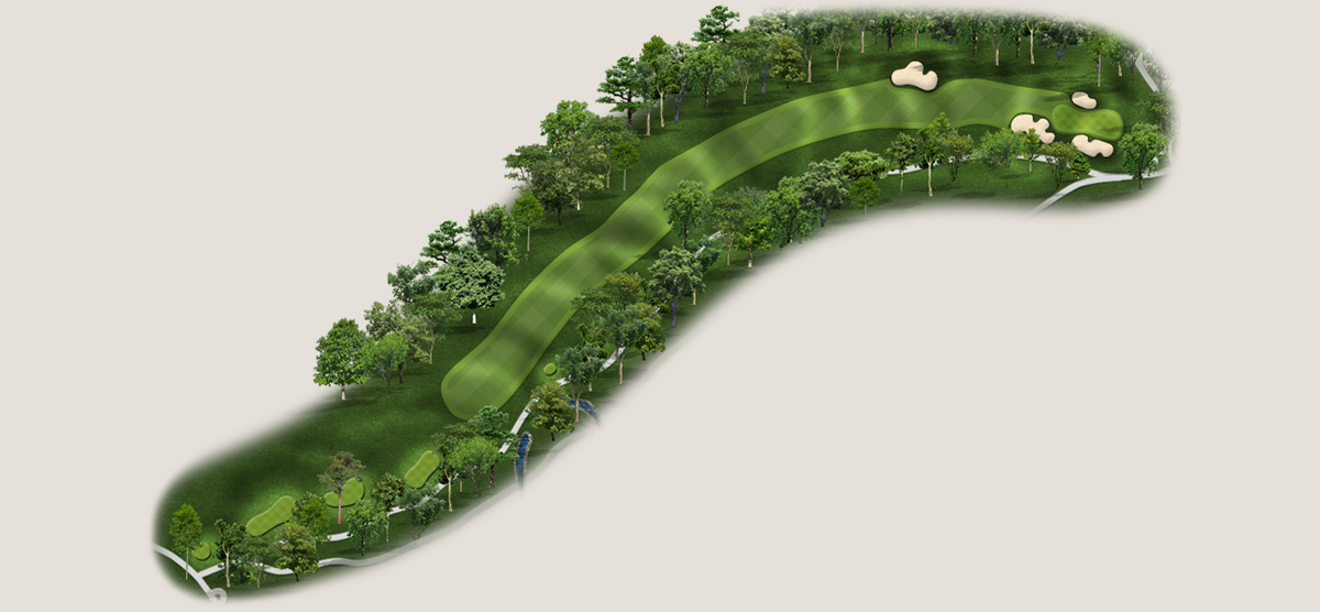 Aerial map of the tenth hole at the SentryWorld golf course