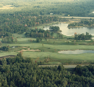 Aerial view of the SentryWorld golf course in the 1900's