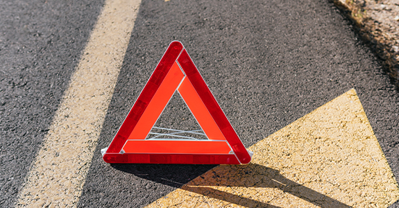 red triangle road sign