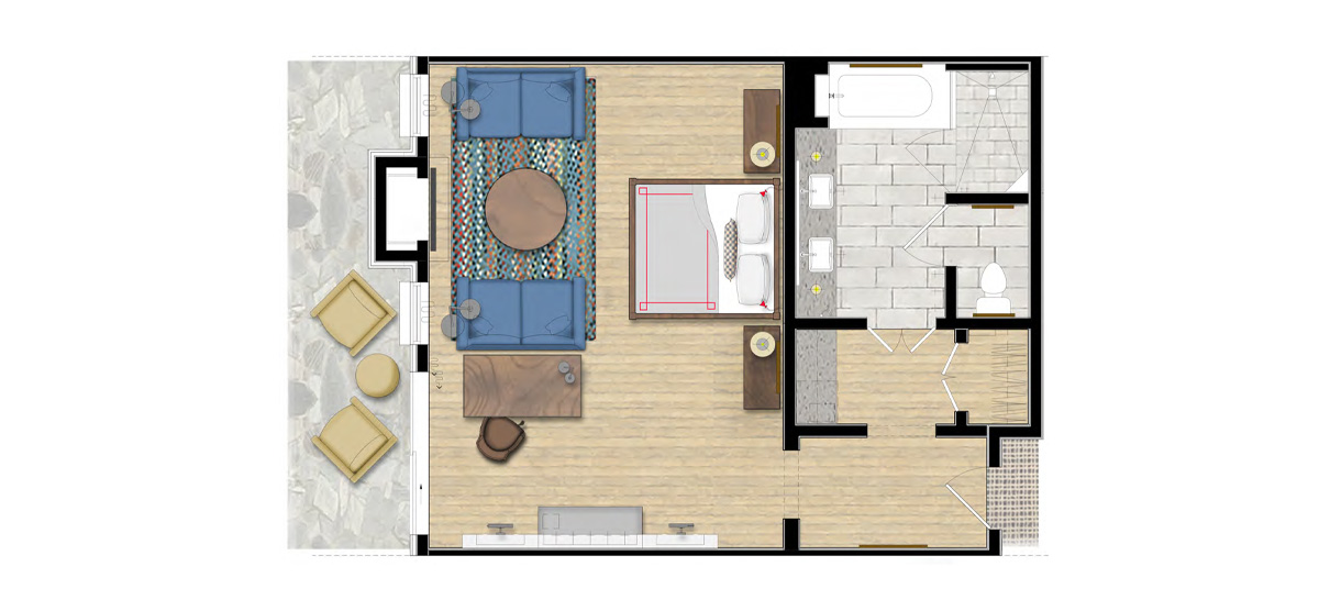carousel-executive-junior-suite-8-1200x556 Floor plan illustration of executive junior suite.