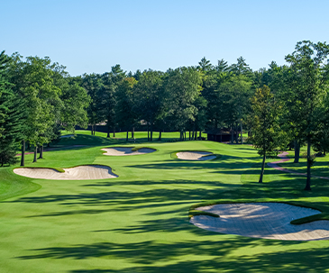 Fairway with sand traps at the SentryWorld golf course