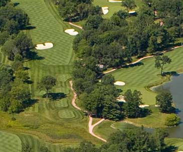 Aerial view of the SentryWorld golf course