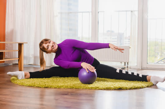 flexible woman stretching