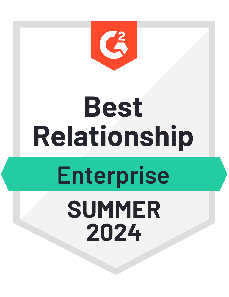 G2 best relationship enterprise summer 2024