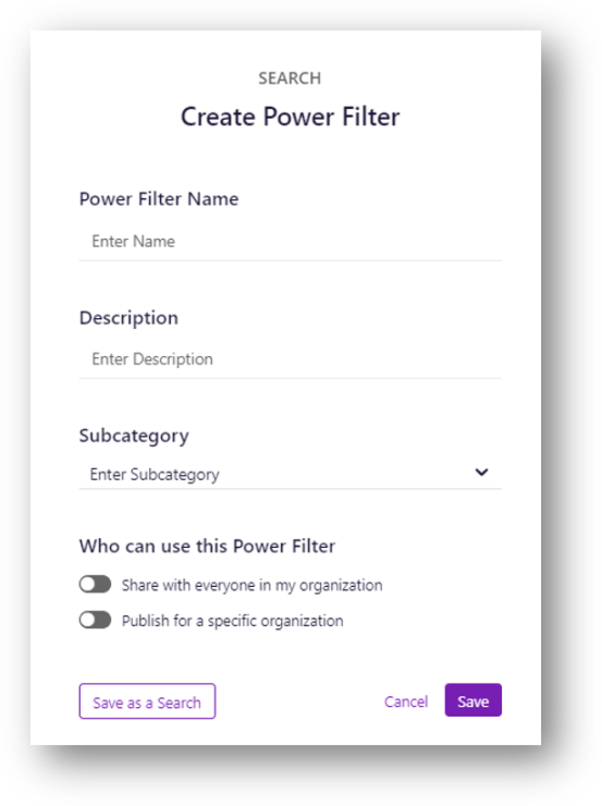 Healthcare custom power filter in product view