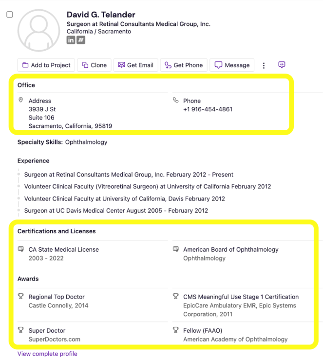 Healthcare profile enhancements