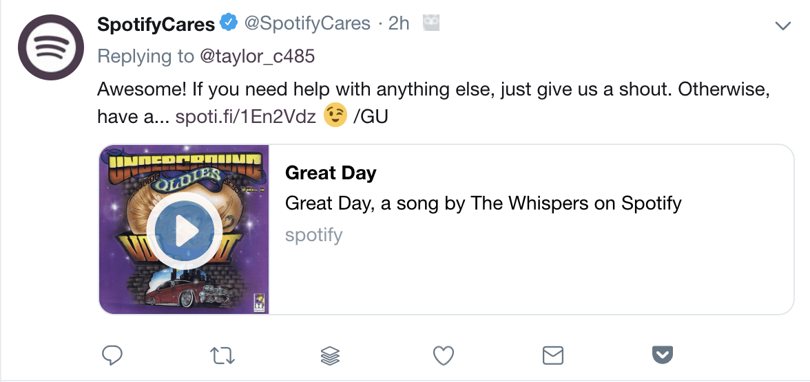 spotifycares twitter 3 good customer service in retail