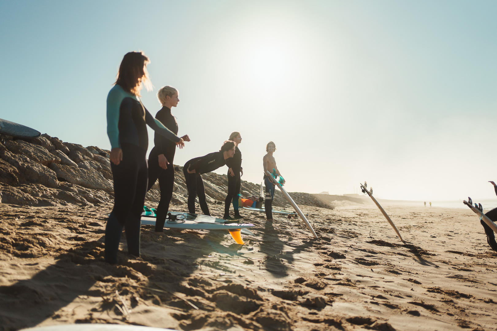 Surfers on the beach