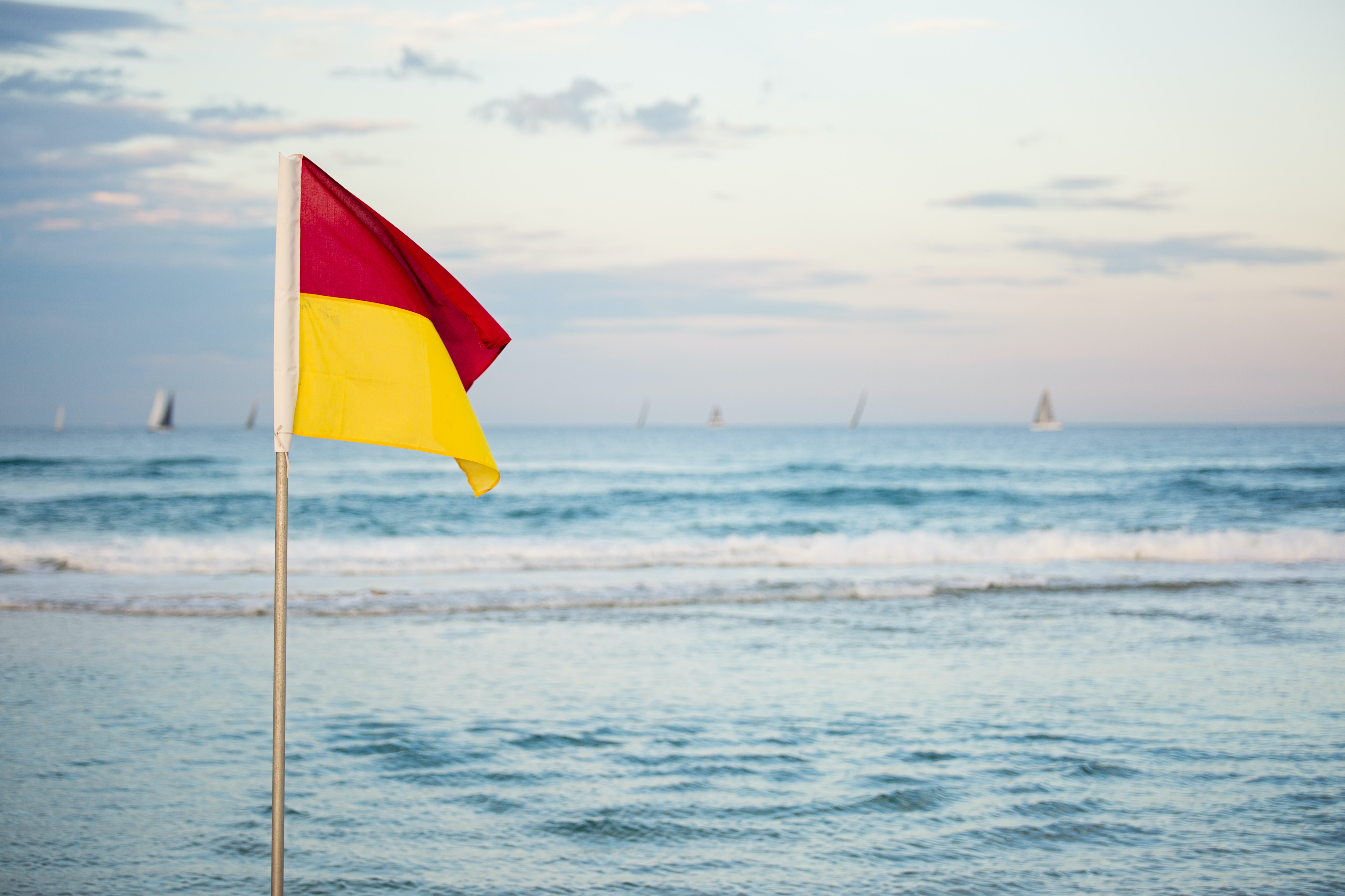 Flags reminded beach-goers of the real meaning of holidays