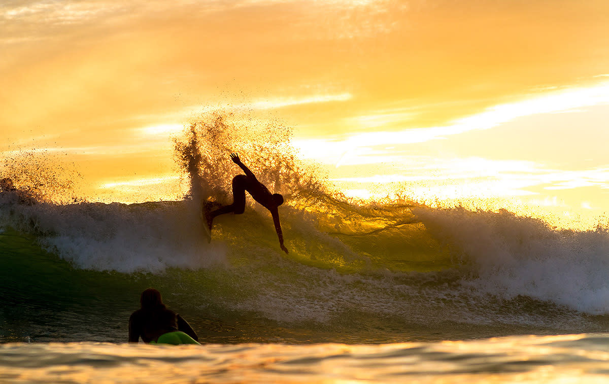 surfer in sunset