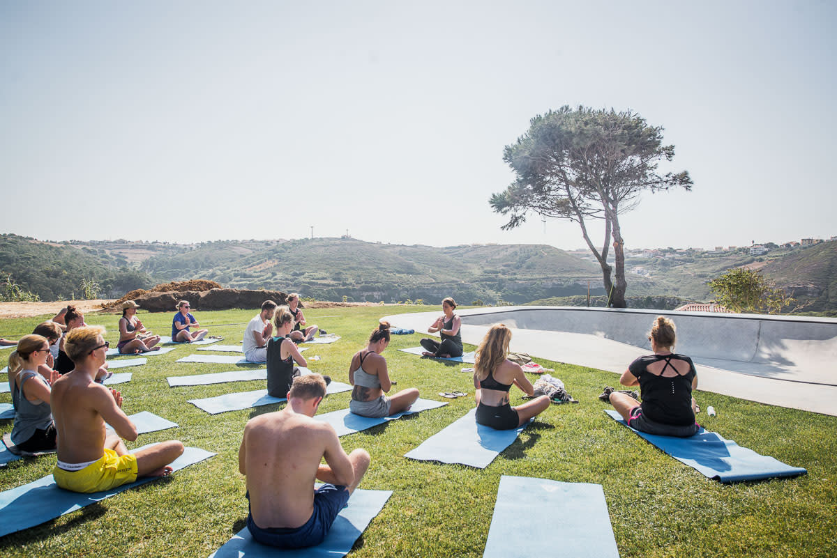 yoga outside lapoint surfcamp