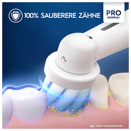 Oral-B Star Wars Mandalorian Pro Junior 6+ Zahnbürste, mit Verpackung und dem Hinweis "Von Zahnärzten weltweit am häufigsten verwendet". 