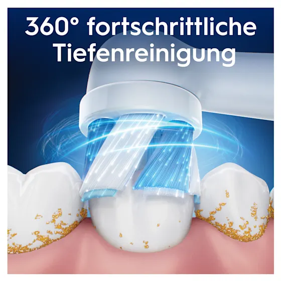 Oral-B iO Aufsteckbürsten, 8 Stück, mit Verpackung die "24 Monate gründliche Reinigung" hervorhebt.