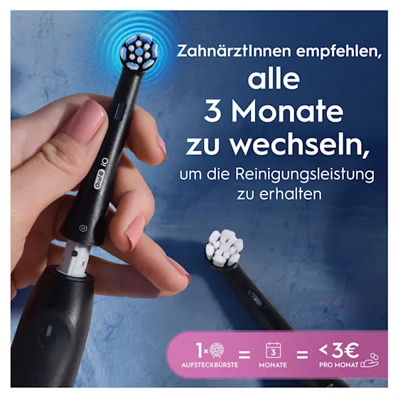 Oral-B iO Aufsteckbürsten, 8 Stück, Verpackung mit dem Hinweis "24 Monate sanfte Reinigung".