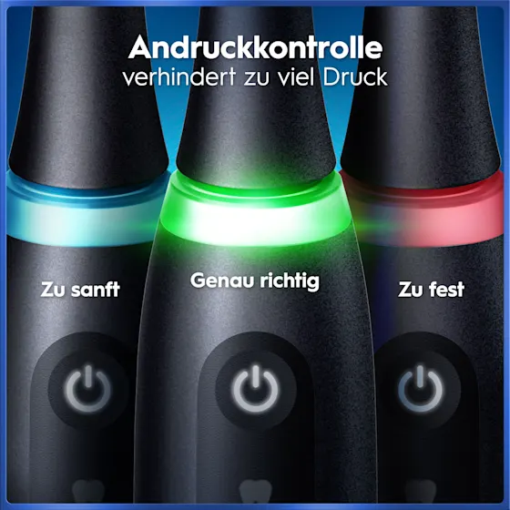 Oral-B iO5 Zahnbürste e mit Verpackung, die 5 Putzmodi fÃ¼r eine personalisierte Reinigung hervorhebt.