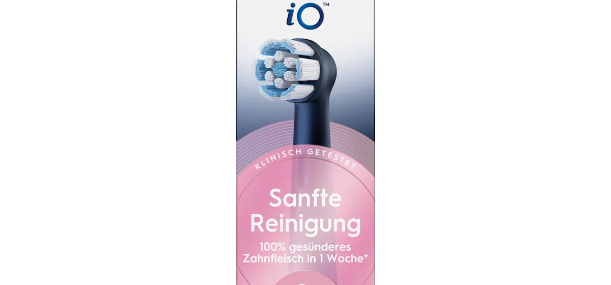 Oral-B iO Sanfte Reinigung, Original Aufsteckbürsten, geeignet für empfindliches Zahnfleisch, Schwarz, 2 Stück