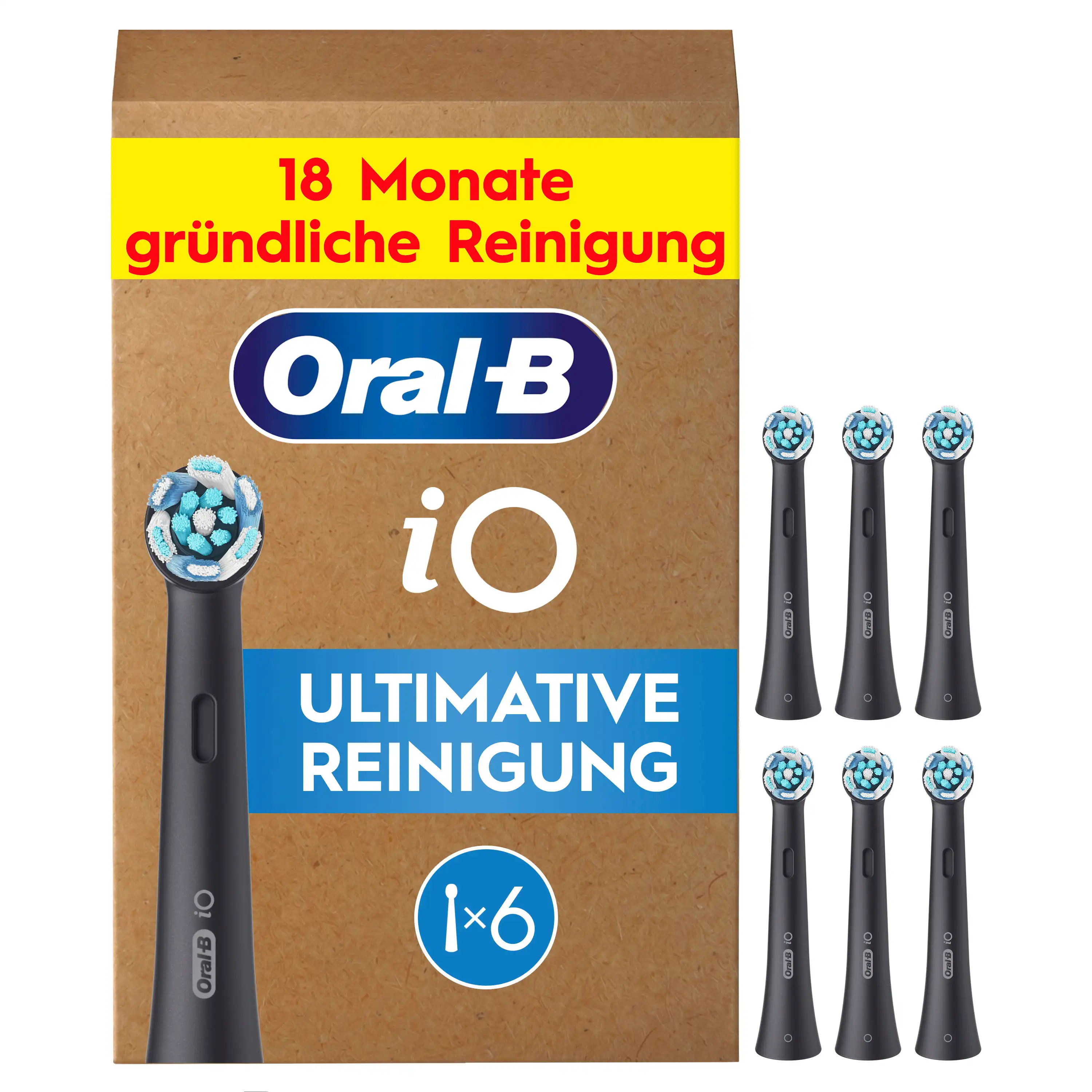 Oral-B Aufsteckbürsten iO Ultimative Reinigung Schwarz 6er