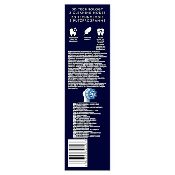 Oral-B PRO Junior 6+ elektrische ZahnbÃ¼rste mit Verpackung, die 3D Reinigung hervorhebt.