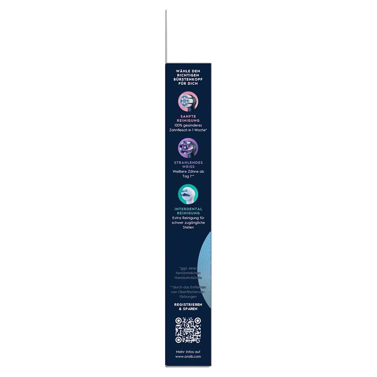 Oral-B iO Aufsteckbürsten, 6er-Packung, mit dem Hinweis "Ultimative Reinigung" auf der Verpackung.
