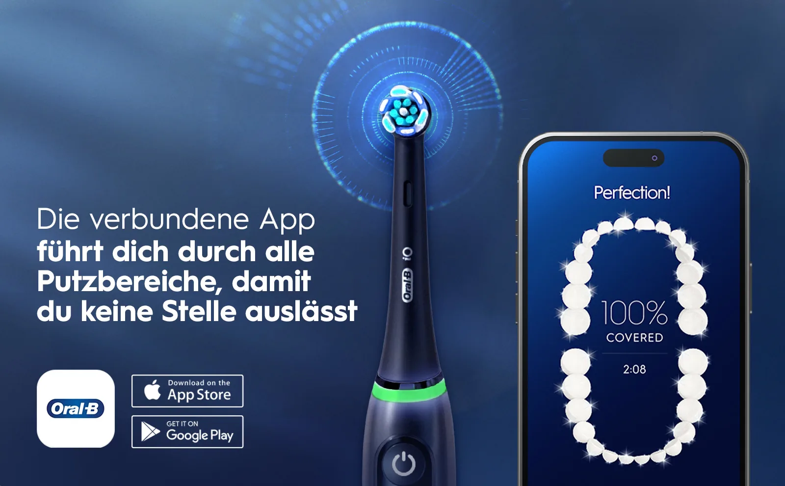 Oral-B elektrische Zahnbürste mit App zur vollständigen Zahnreinigung 