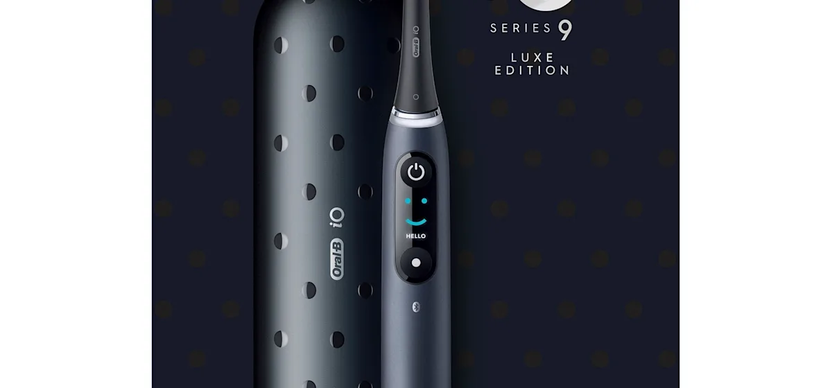 Oral-B iO Series 9 Duopack Elektrische Zahnbürste, Lade-Reiseetui, Black Onyx/Rose Quartz