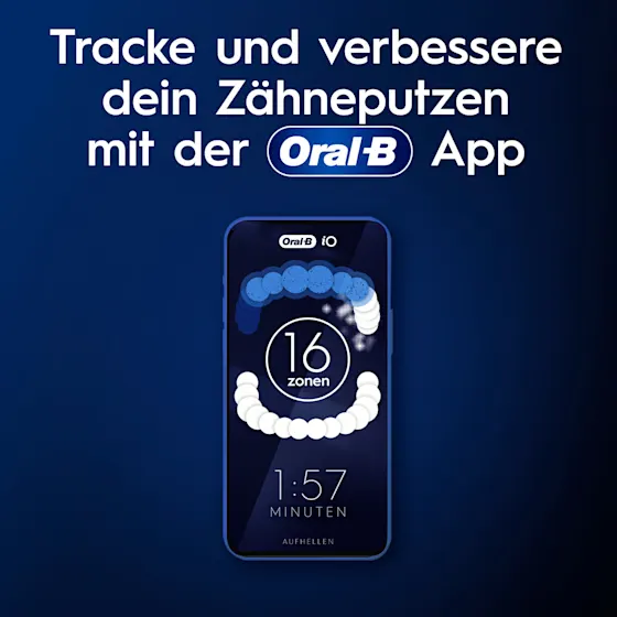 Oral-B iO9 Zahnbürste mit Verpackung, Reise-Etui mit Schnellladestation und „Made in Germany“ Anhänger.
