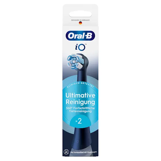 iO3 Bundle: Oral-B iO Series 3 Matt Black mit 2 Ultimative Reinigung Aufsteckbürsten