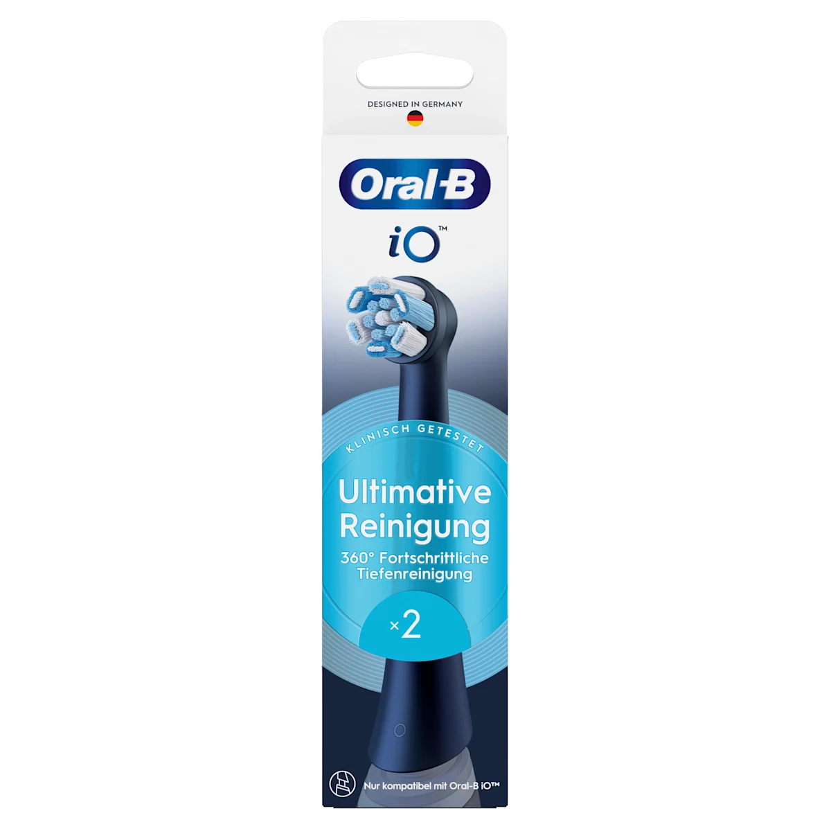iO3 Bundle: Oral-B iO Series 3 Matt Black mit 2 Ultimative Reinigung Aufsteckbürsten