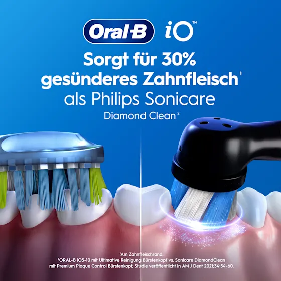 iO3 Bundle: Oral-B iO Series 3 Matt Black mit 2 Ultimative Reinigung Aufsteckbürsten