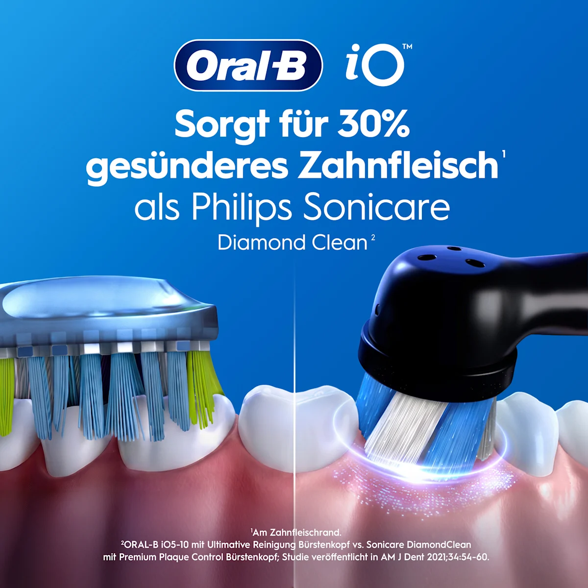 iO3 Bundle: Oral-B iO Series 3 Matt Black mit 2 Ultimative Reinigung Aufsteckbürsten