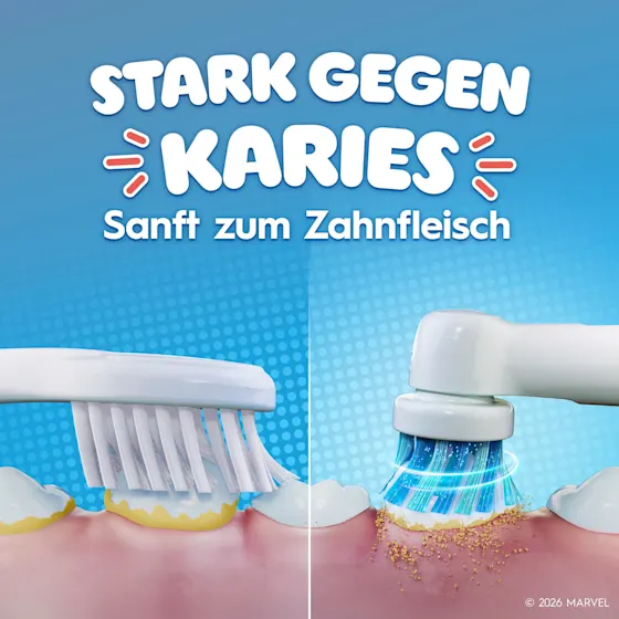 Oral-B PRO Kids elektrische Zahnbürste mit Marvel Spider-Man Design und Verpackung, für Kinder ab 3 Jahren. 