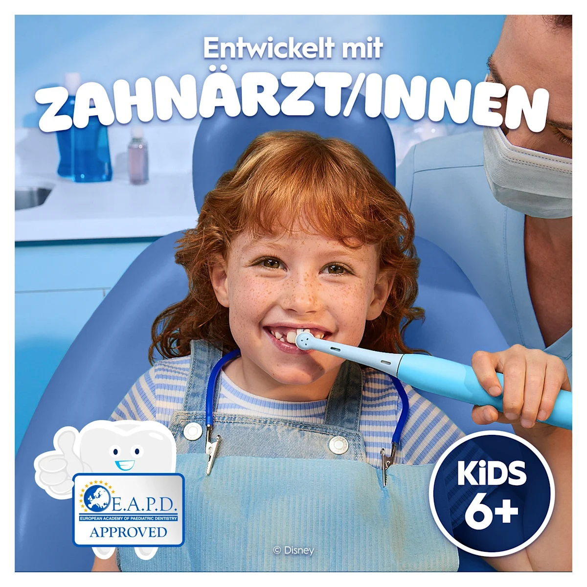 Oral-B iO Kids elektrische Zahnbürste mit Disney Stitch-Motiv, geeignet für Kinder ab 6 Jahren, inklusive Reiseetui.