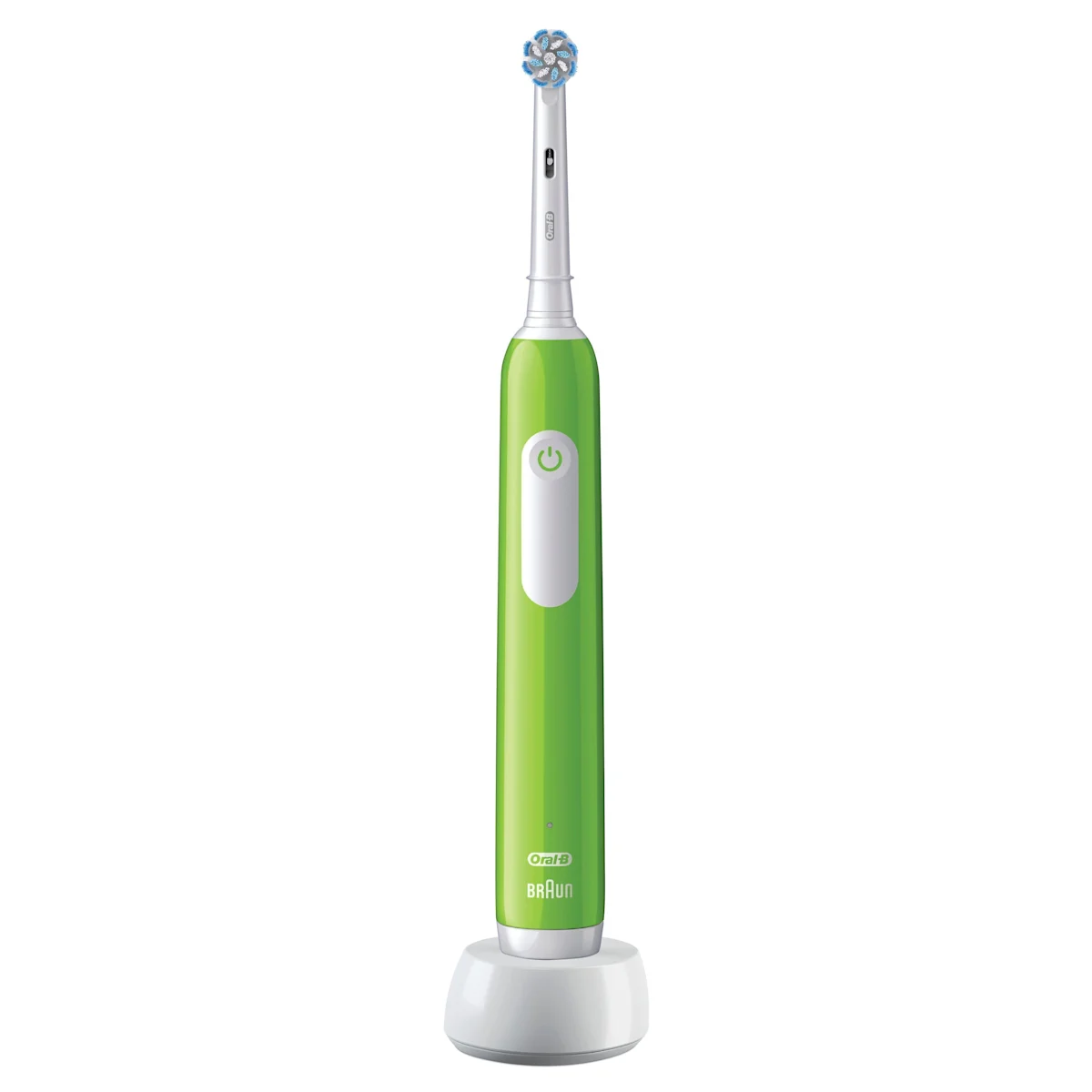 Oral-B PRO Junior 6+ elektrische Zahnbürste mit Verpackung, die 3D Reinigung hervorhebt.