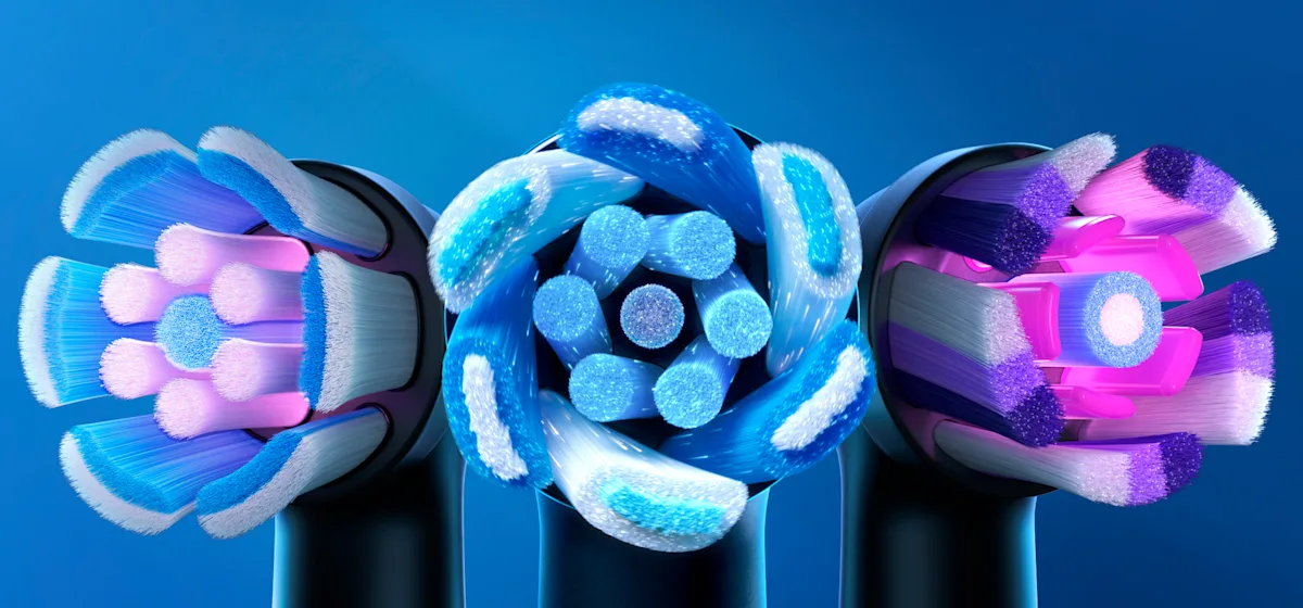 Oral-B iO3 Doppelpack mit 360° visueller Andruckkontrolle zum Zahnfleischschutz.