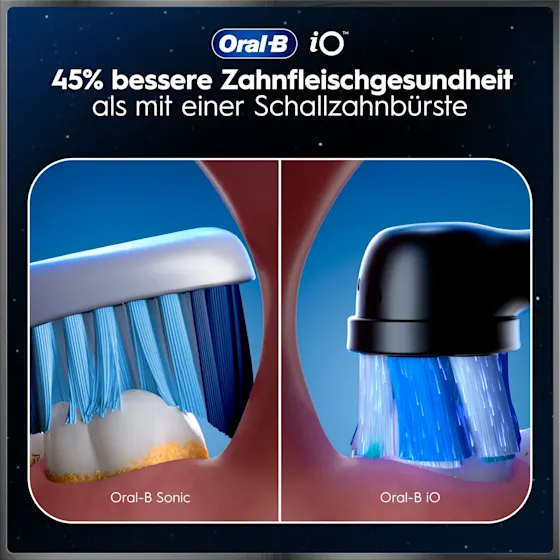 Oral-B iO 10 Ultimate Zahnbürste, mit Verpackung, Lade-Reise-Etui und dem Hinweis Oral-B's beste Zahnbürste.