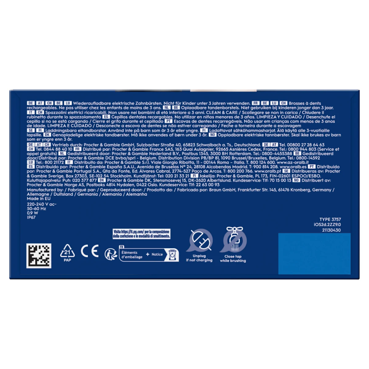 Oral-B iO Series 2 Zahnbürste, Verpackung mit dem Hinweis auf 100% sauberere Zähne im Vergleich zu einer herkömmlichen Handzahnbürste