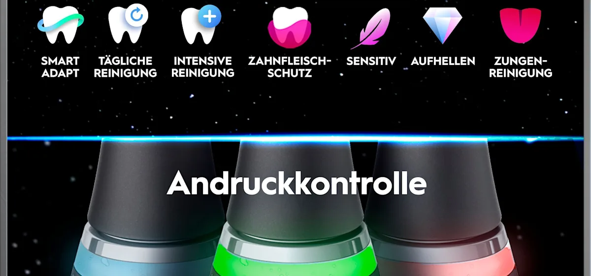 Oral-B iO 10 Ultimate Zahnbürste, mit Verpackung und Zubehör, hervorgehoben als Oral-B's beste Zahnbürste.