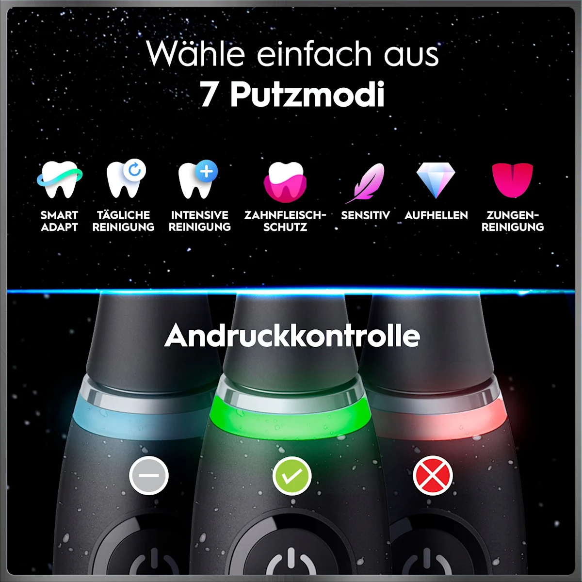 Oral-B iO 10 Ultimate Zahnbürste, mit Verpackung, Lade-Reise-Etui und dem Hinweis Oral-B's beste Zahnbürste.